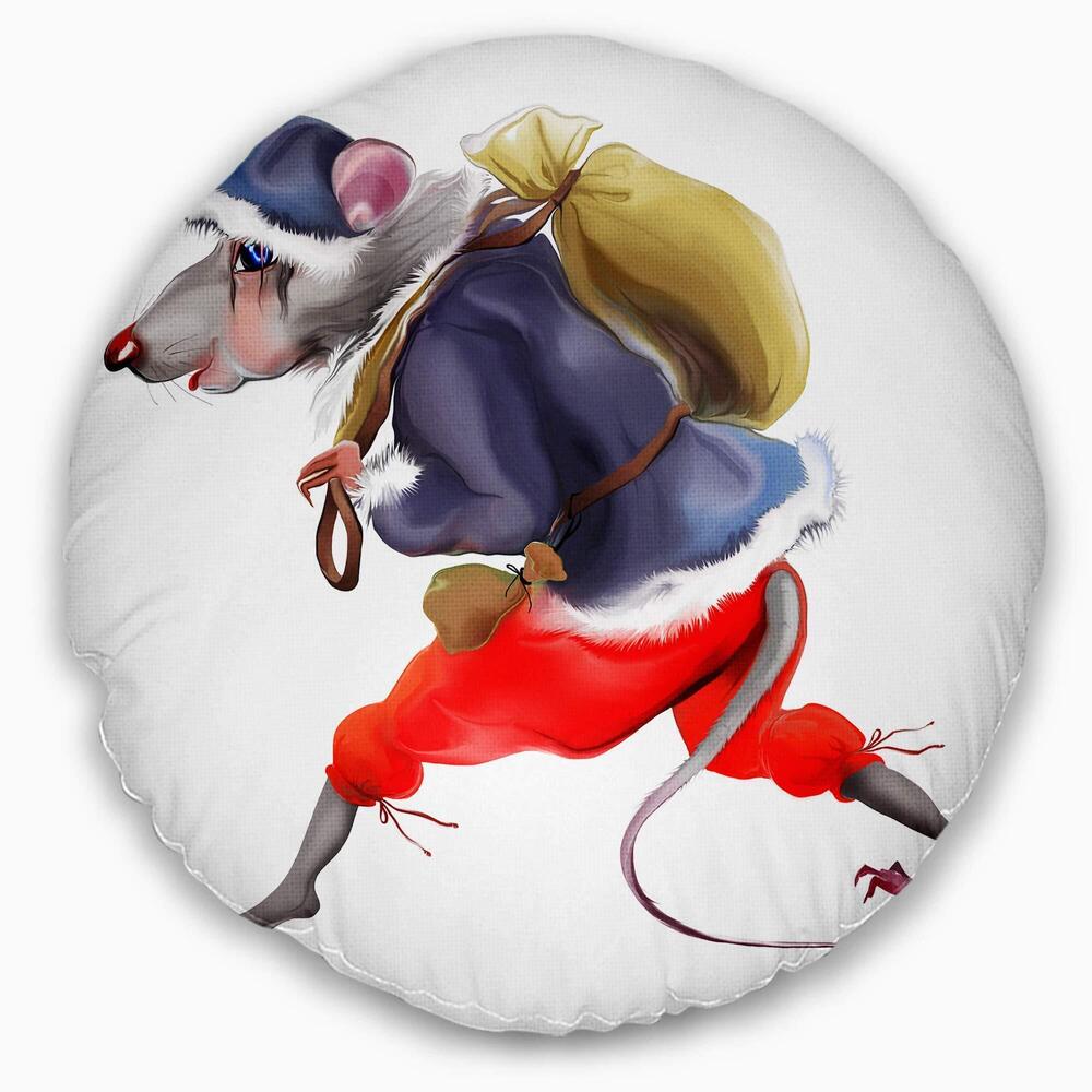 8608 Designart Rat in Santa s Dressing' Abstract Throw Cushion Pillow Cover